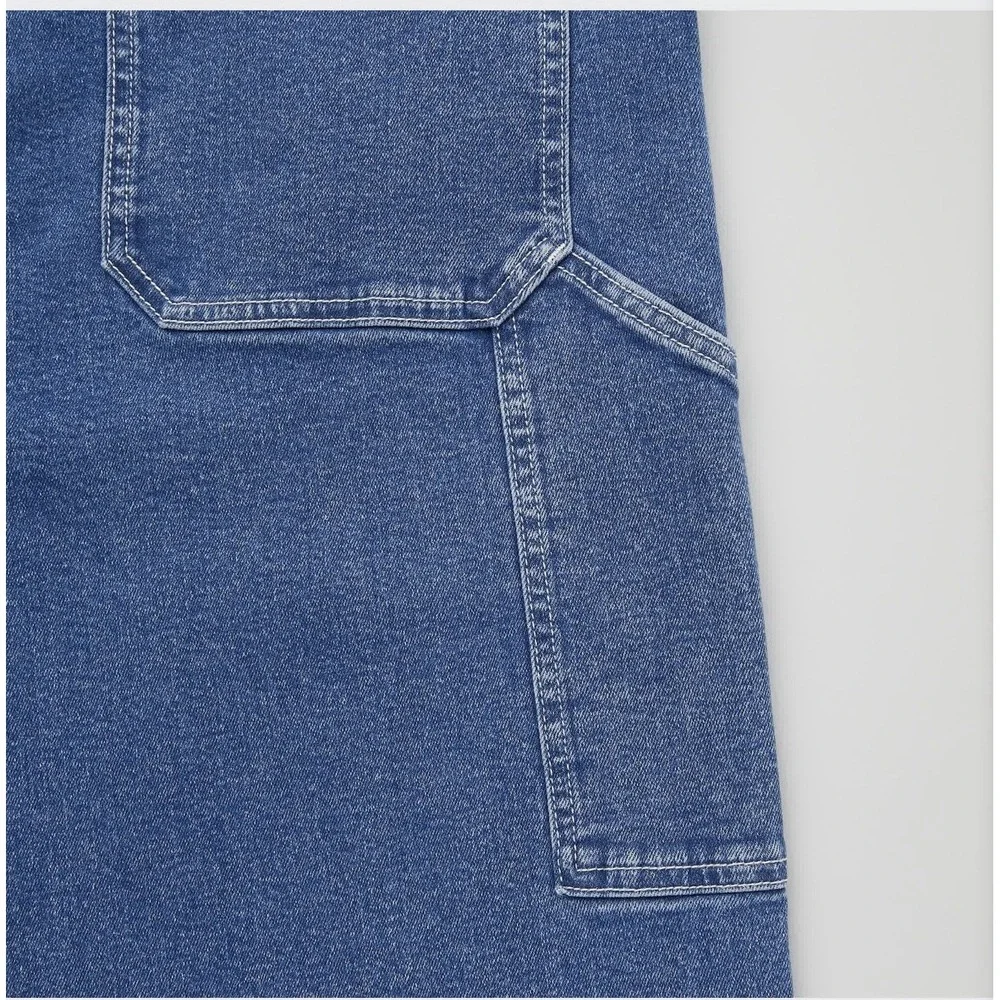 Uniqlo Denim Work Pants XL 36-39 Light Wash Stretch Carpenter Utility Jeans